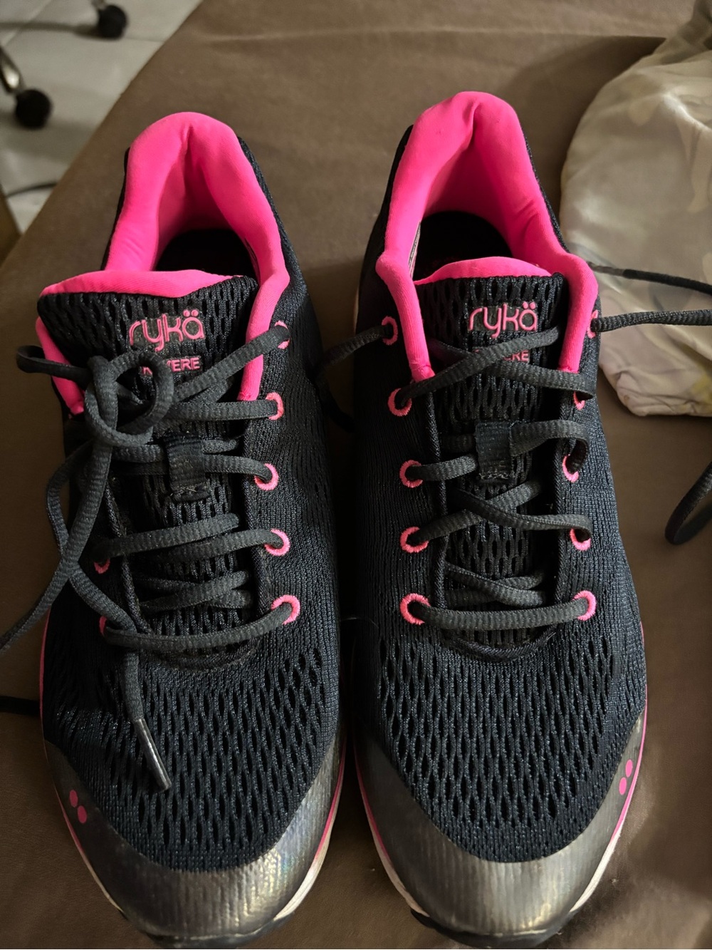 Ryka Black and Hot Pink Training Sneakers